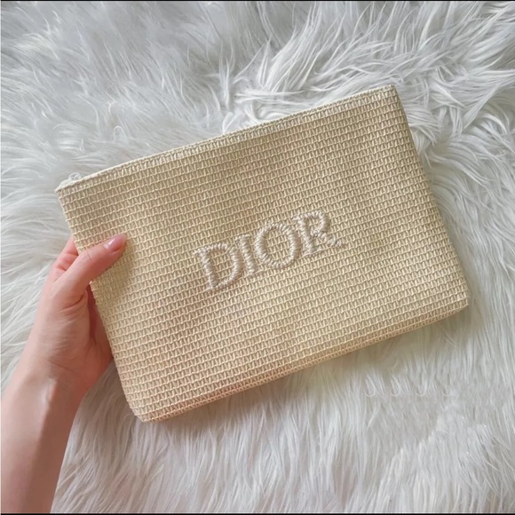 Dior Raffia Bag Straw Pouch NEW - Picture 2 of 3
